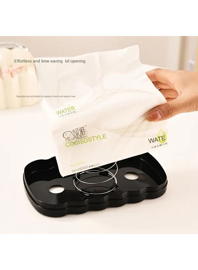 صندوق مناديل زخرفي بتصميم قشدي على شكل صدفة مع ربطة للصالة وغرفة النوم - Image 5